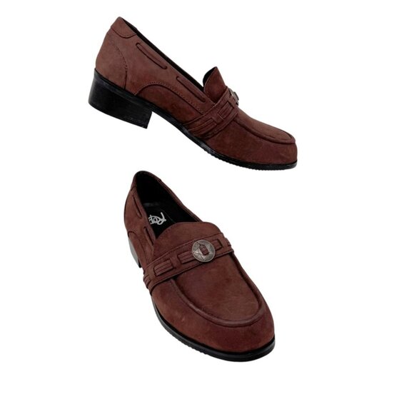 Roper Womens Brown Leather Silver Concho Accent Slip on Loafer Size 8.5 - Picture 2 of 13